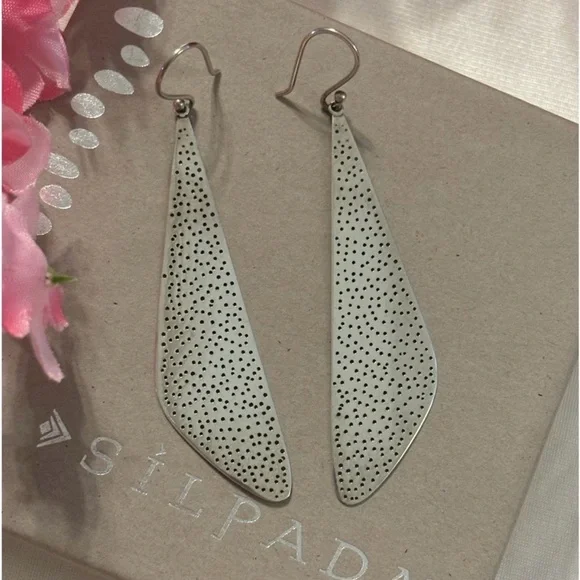 Silpada Textured Sterling Silver Geometric Earrings W1161 - Picture 3 of 11